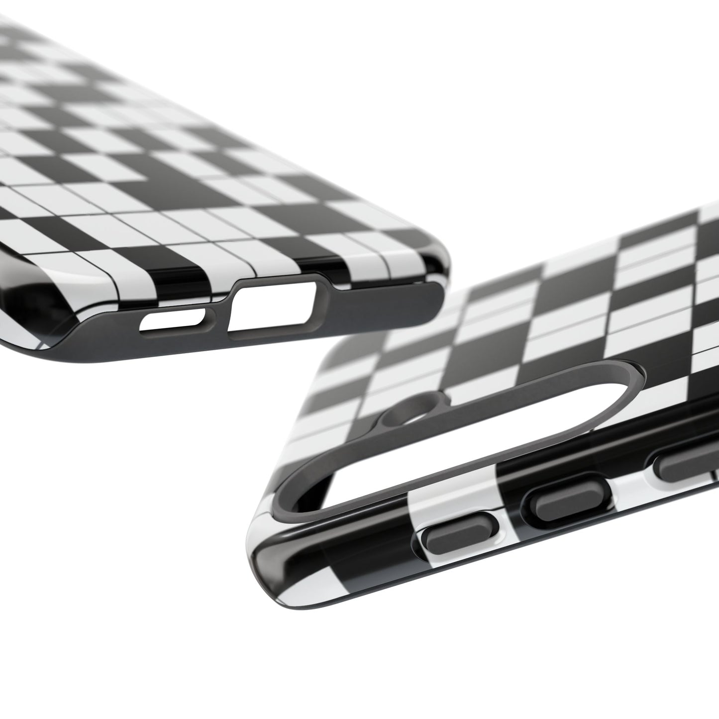 Crossword Grid Phone Case — Black & White Puzzle Pattern Tough Phone Cover