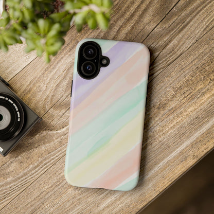 Pastel Watercolor Stripe Tough Phone Case
