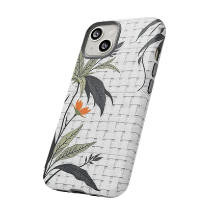Floral Woven Tough Phone Case — Protective Botanical iPhone Cover
