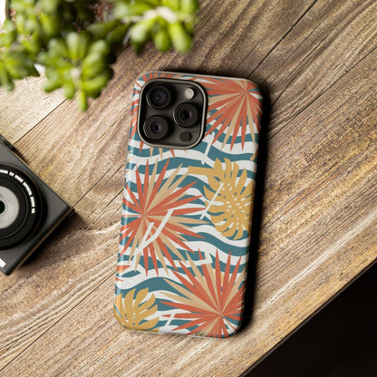 Tropical Palm Tough Phone Case – Retro Wave Floral Protective Cover