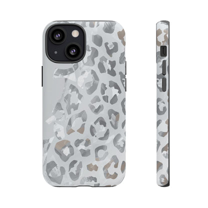 Silver Leopard Tough Phone Case