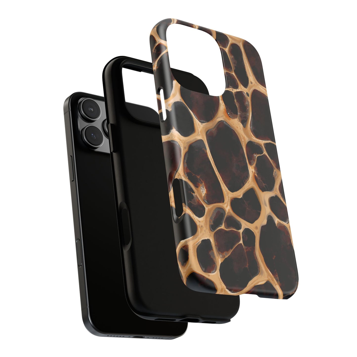 Phone Case — Brown Leather Dot Texture Rugged Protective Cover