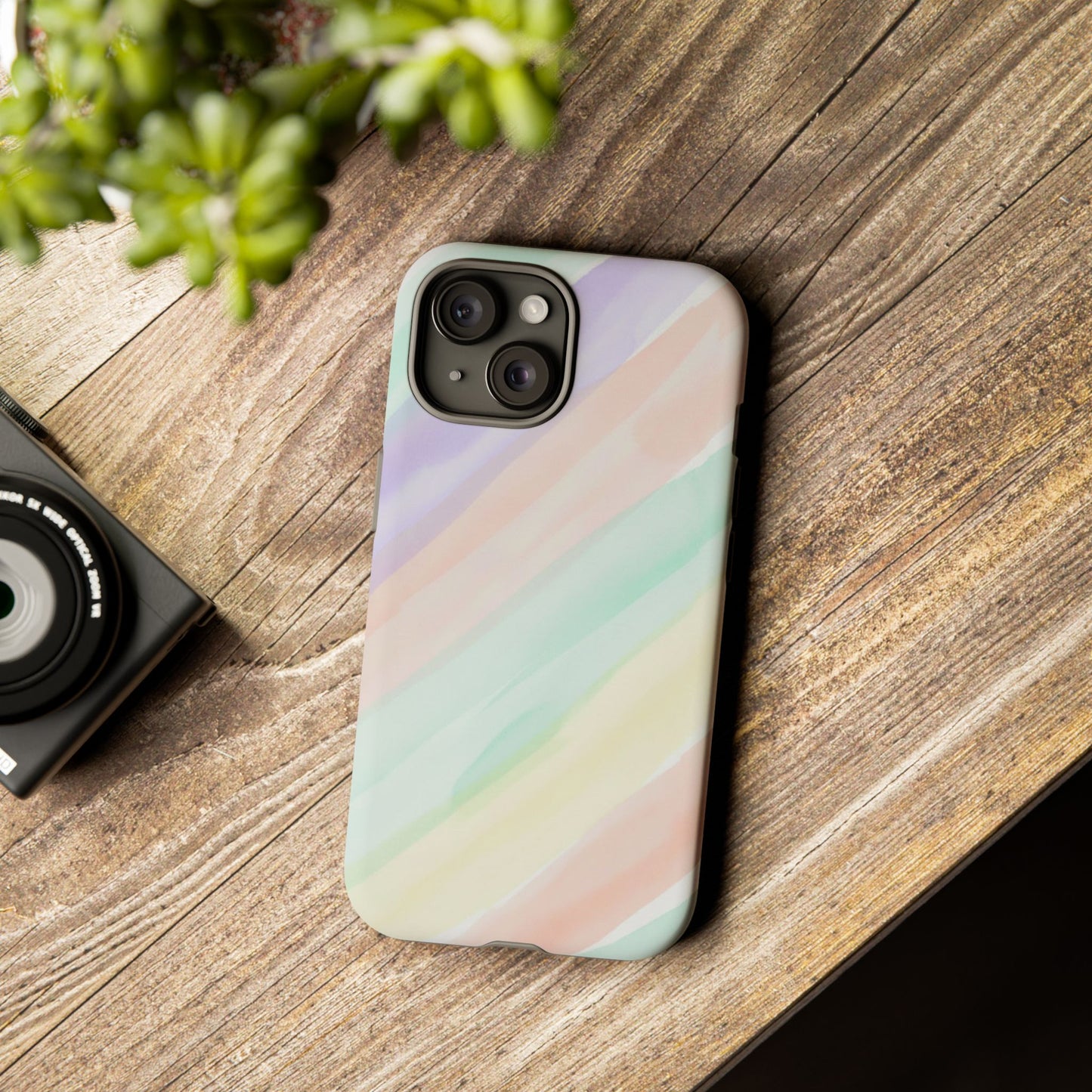 Pastel Watercolor Stripe Tough Phone Case