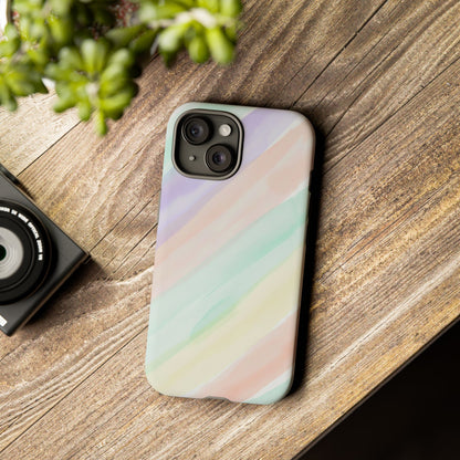 Pastel Watercolor Stripe Tough Phone Case