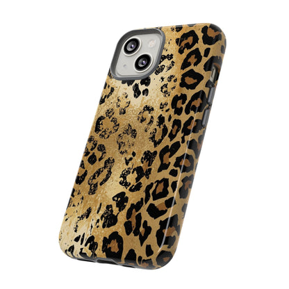 Leopard Print Tough Phone Case — Durable Protective iPhone Cover