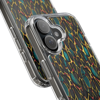 Teal Gold Leopard Clear Phone Case