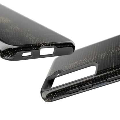 Tough Phone Case — Black Textured Metallic Dot Shield