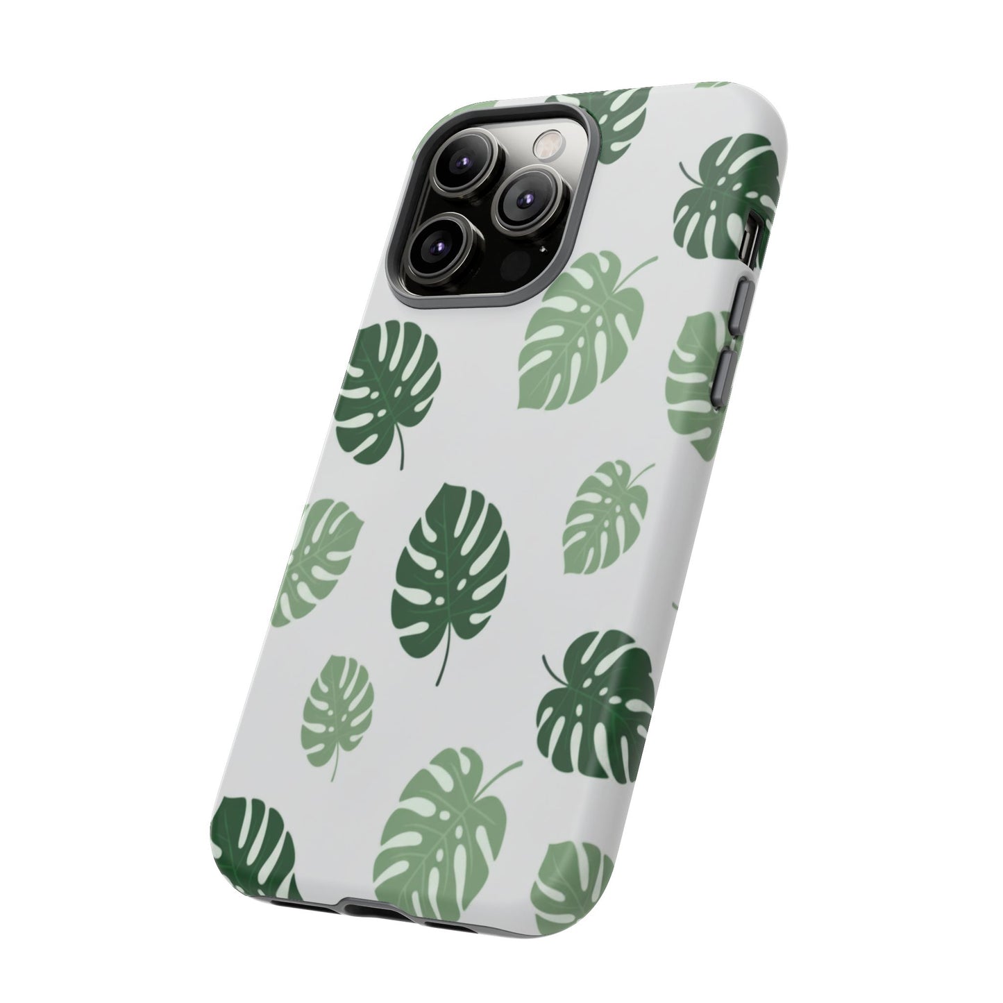 Monstera Leaf Phone Case — Tropical Green Pattern Tough Case