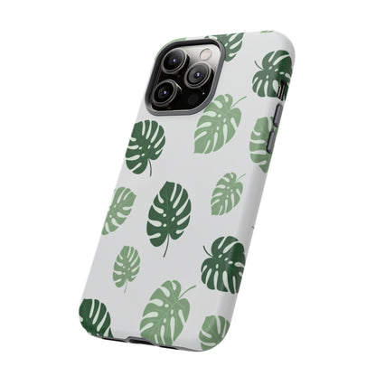 Monstera Leaf Phone Case — Tropical Green Pattern Tough Case