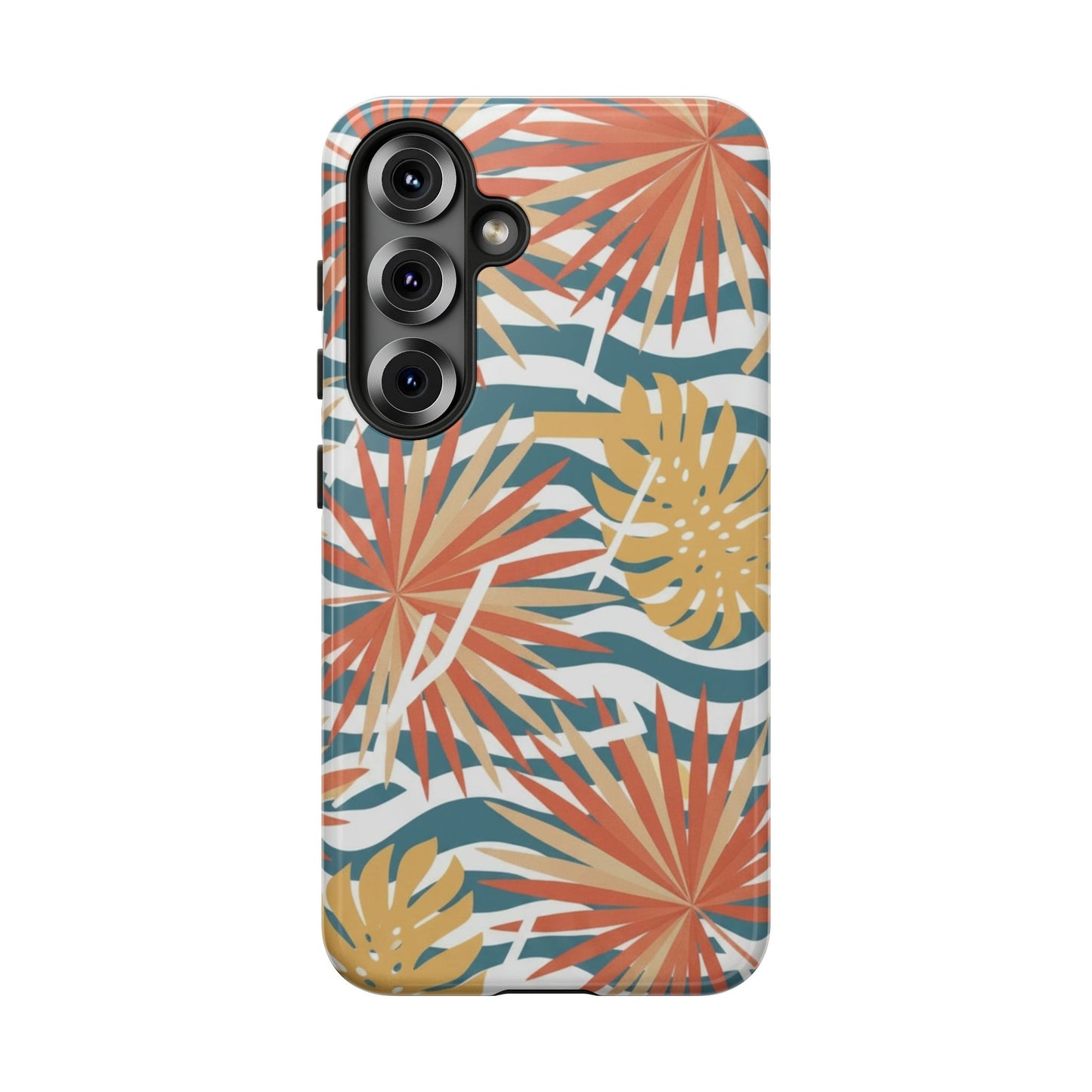 Tropical Palm Tough Phone Case – Retro Wave Floral Protective Cover