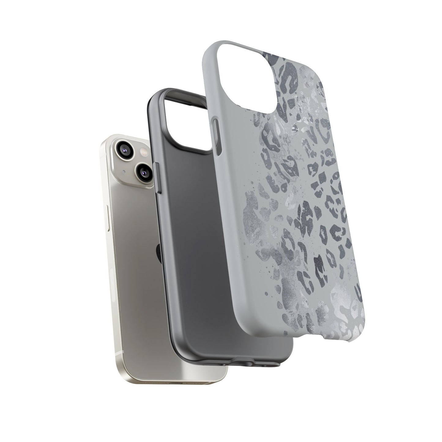 Gray Leopard Print Tough Phone Case