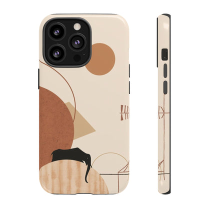 Abstract Earth Tones Phone Case — Minimal Geometric Design