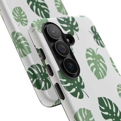 Monstera Leaf Phone Case — Tropical Green Pattern Tough Case