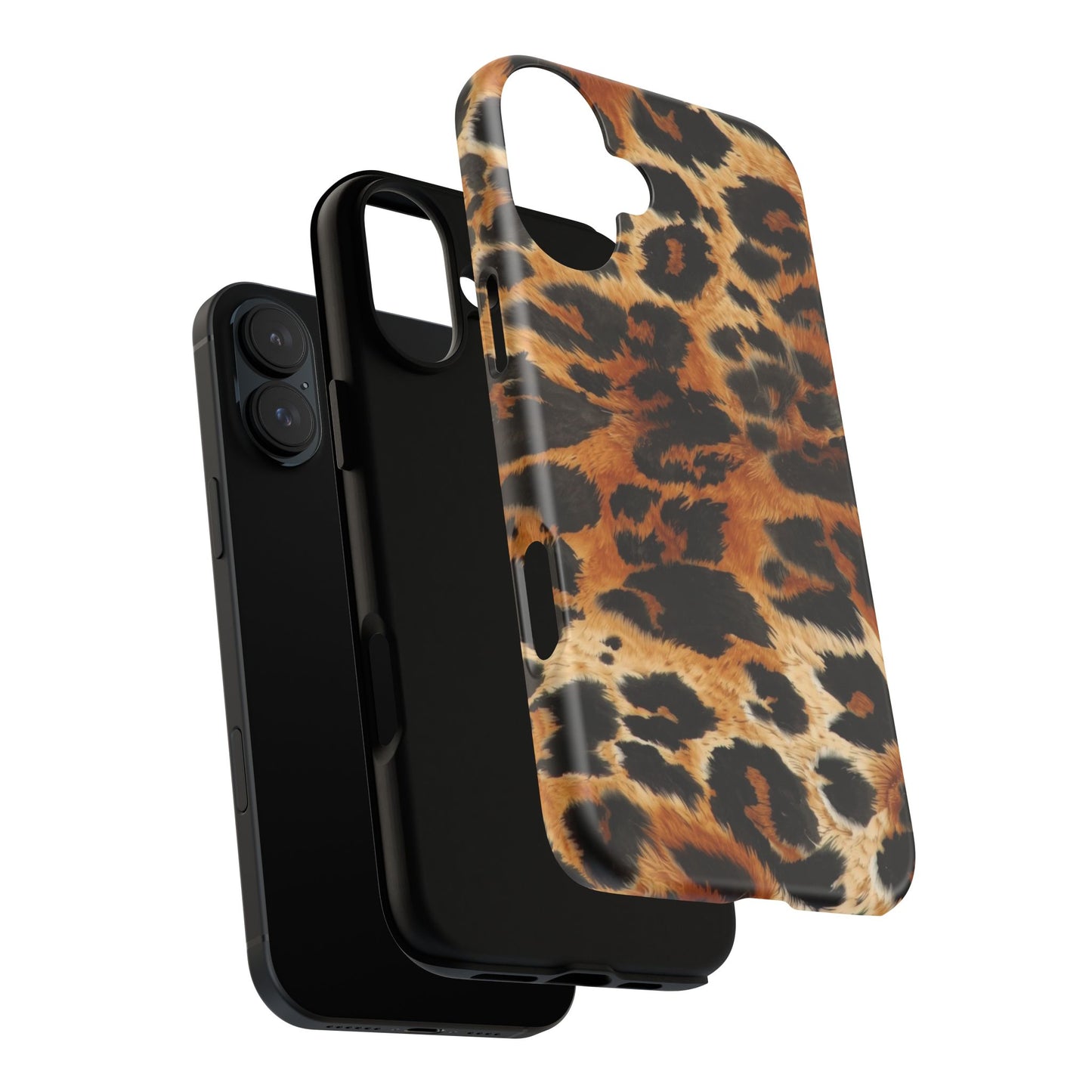 Leopard Print Tough Phone Case – Rugged Protective iPhone Cover