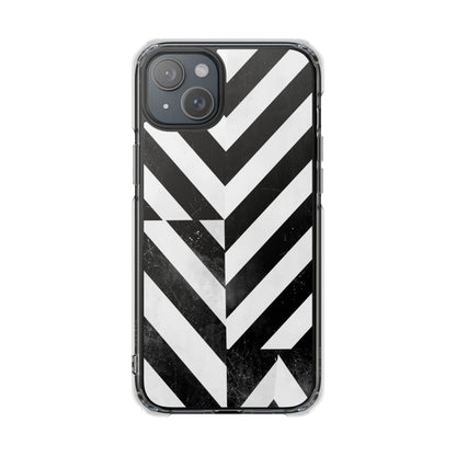 Clear Magnetic Phone Case — Bold Black & White Chevron Impact Design