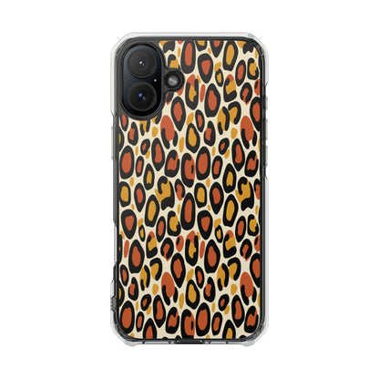 Leopard Print Magnetic Clear Impact Phone Case