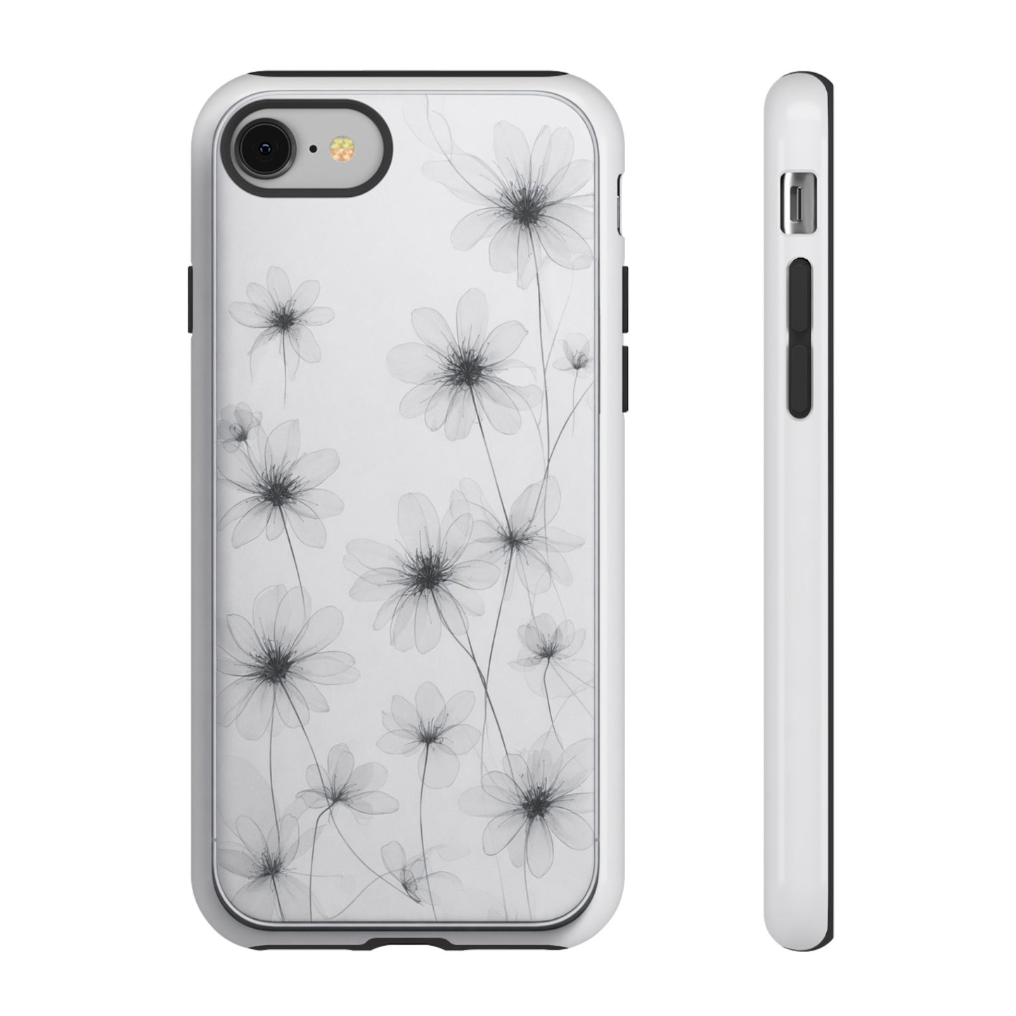 Tough Case — Black & White Floral Tough Phone Case
