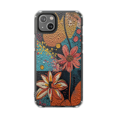 Clear Magnetic Phone Case — Colorful Floral Impact Protection