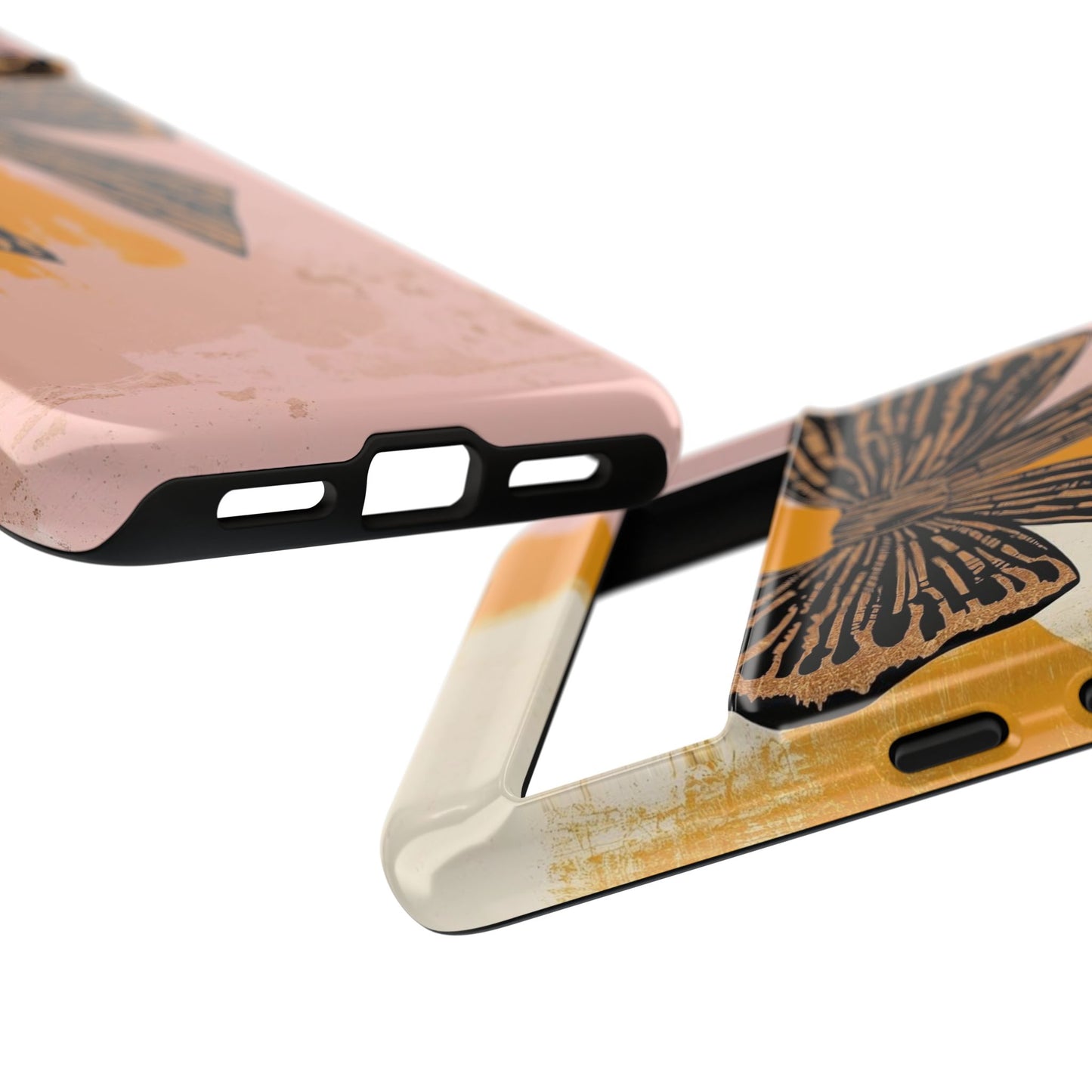 Bow Brushstroke Tough Phone Case — Pink & Mustard