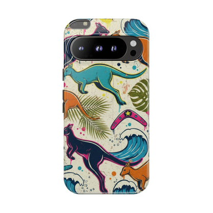 Tough Cases — Colorful Surfing Kangaroo Phone Case