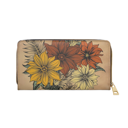 Women's Floral Coast Wallet - Summer Botanical Zipper Wallet