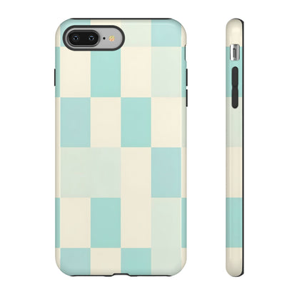 Pastel Checkerboard Tough Case – Mint & Cream Protective Phone Cover