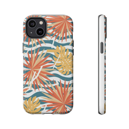 Tropical Palm Tough Phone Case – Retro Wave Floral Protective Cover