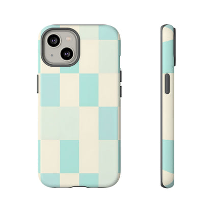 Pastel Checkerboard Tough Case – Mint & Cream Protective Phone Cover