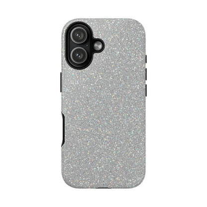 Glitter Silver Tough Phone Case — Sparkling Protective Phone Case