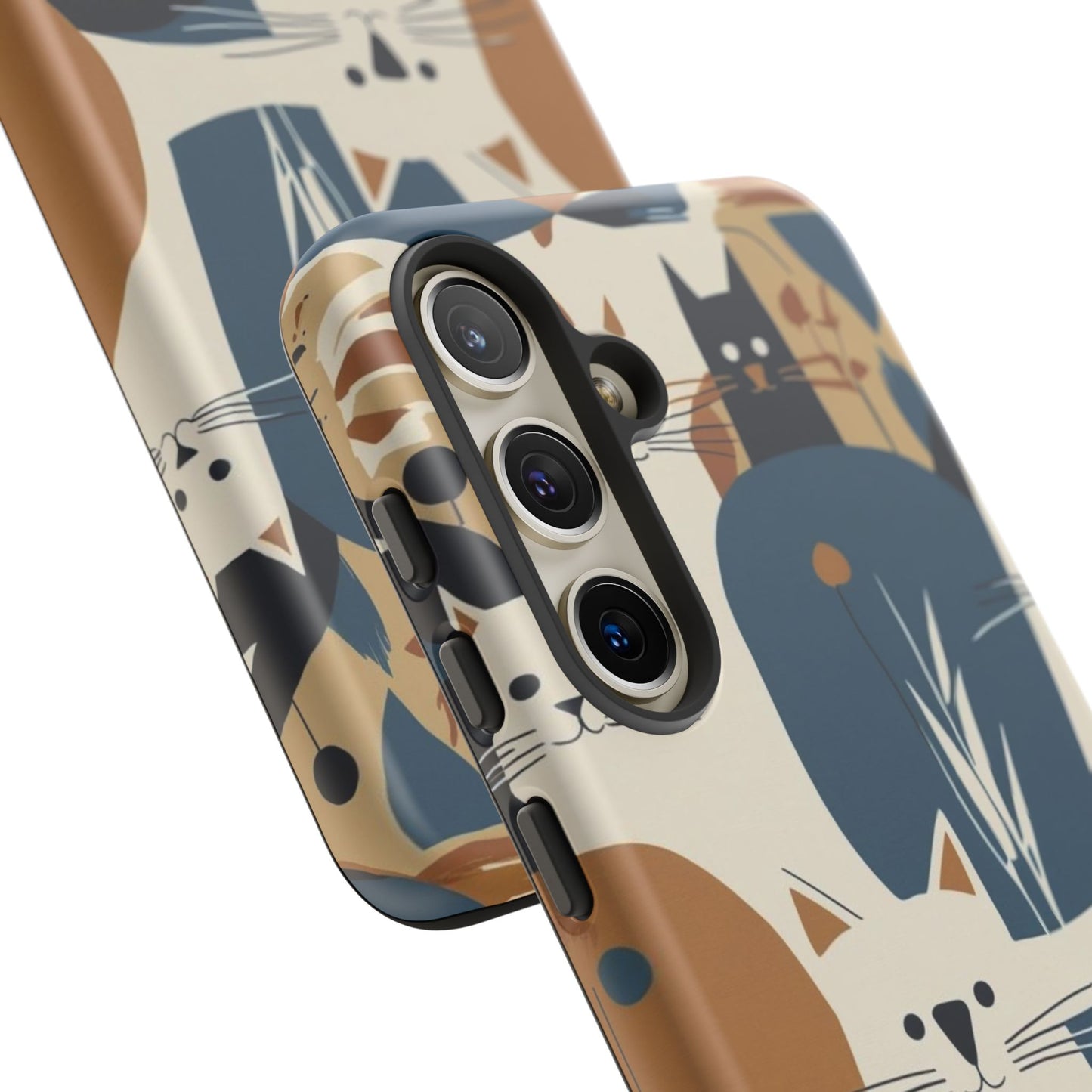 Cat Pattern Phone Case – Retro Abstract Cats Protective iPhone Cover