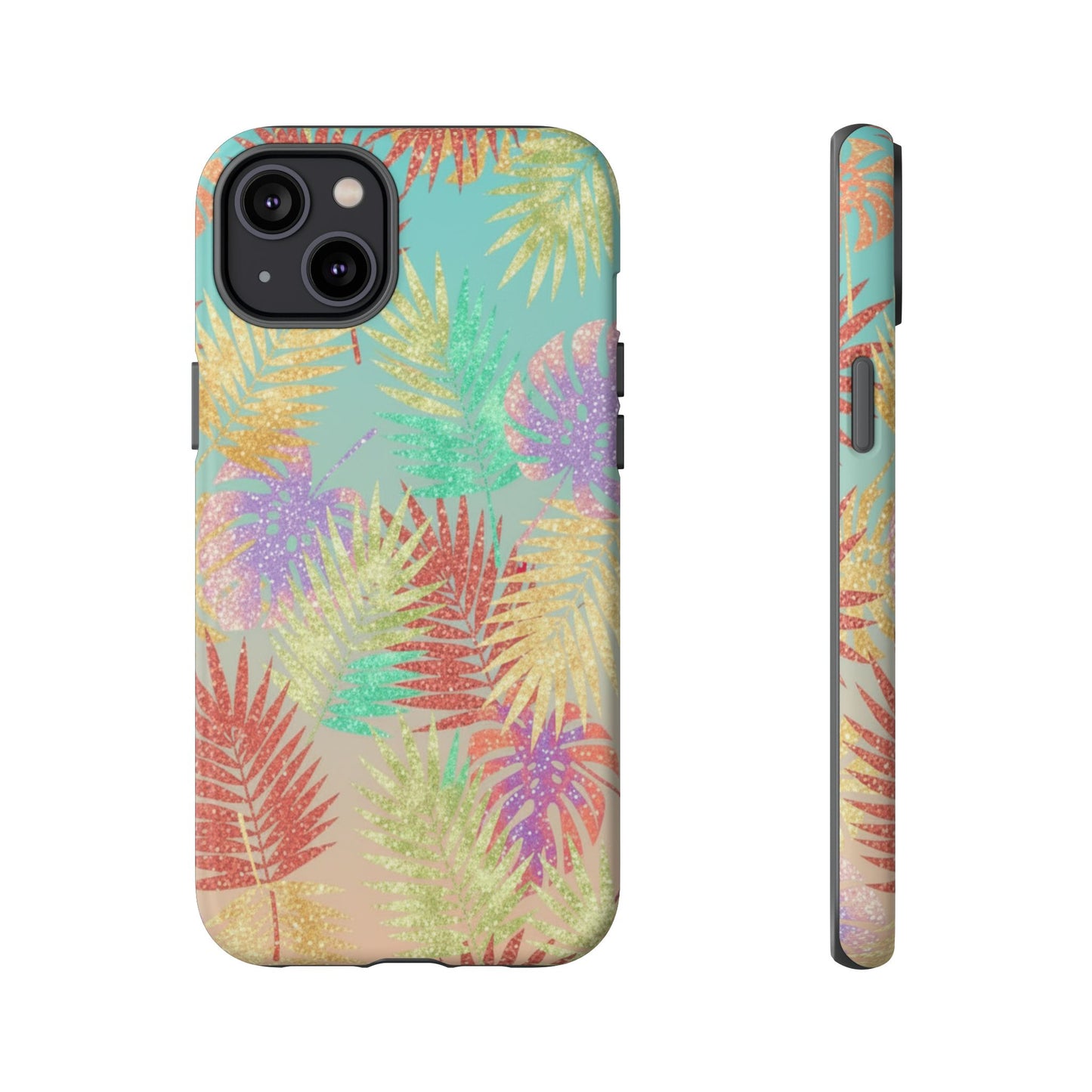 Tropical Palm Leaf Tough Phone Case – Colorful Pastel Botanical Protection