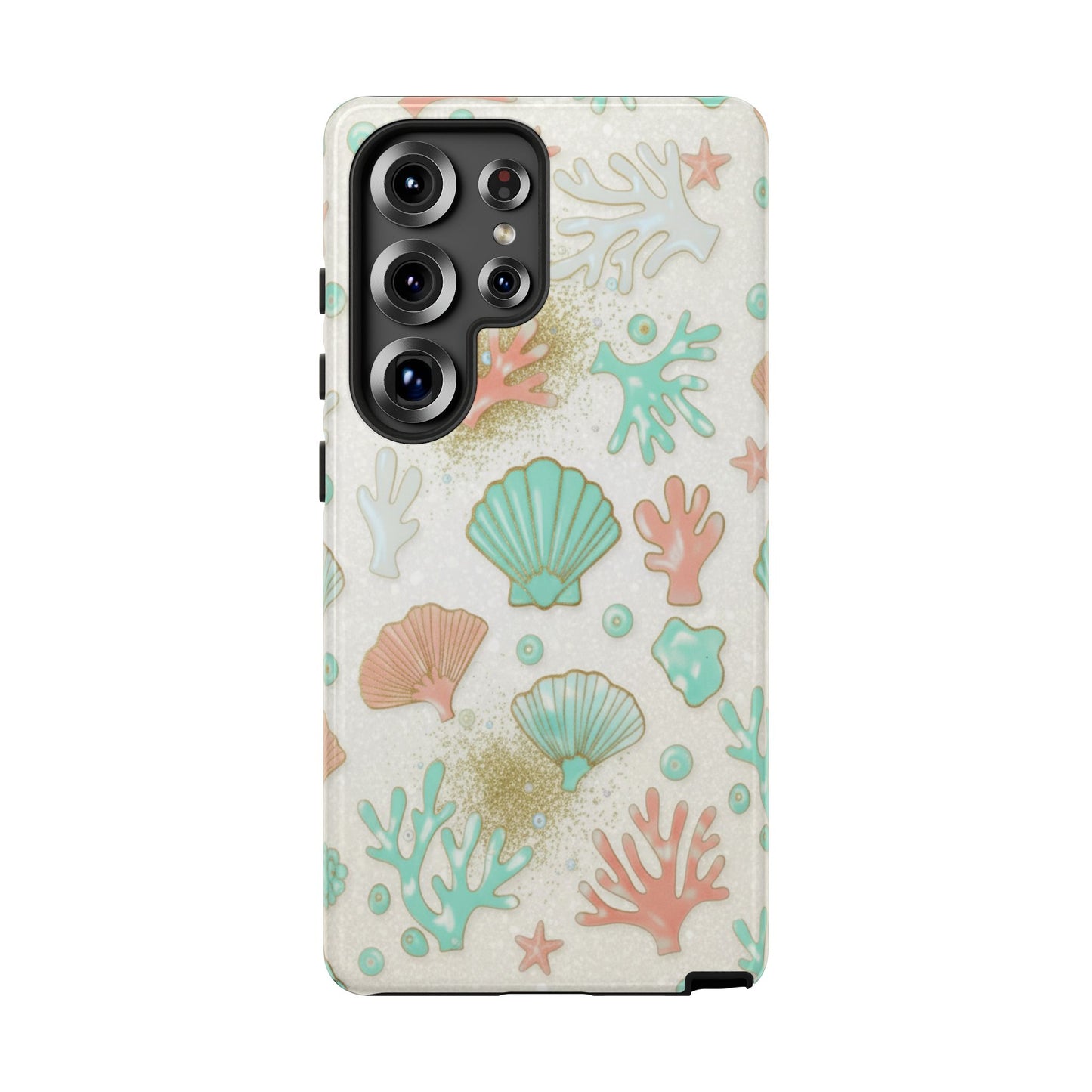 Seashell Coral Phone Case — Pastel Beach Shells Protective Tough Case