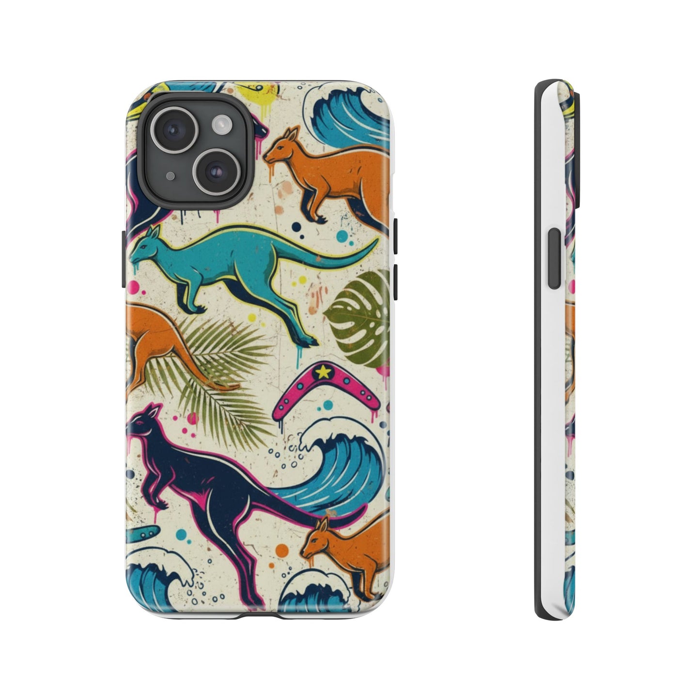 Tough Cases — Colorful Surfing Kangaroo Phone Case