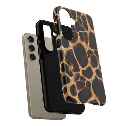 Phone Case — Brown Leather Dot Texture Rugged Protective Cover