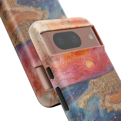 Sunset Coast Phone Case — Colorful Abstract Beach Art Tough Case