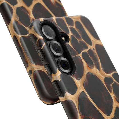 Phone Case — Brown Leather Dot Texture Rugged Protective Cover
