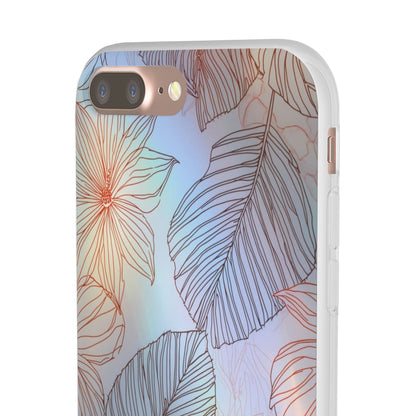 Floral Holographic Phone Case — Iridescent Leaves & Flowers Flexi Case
