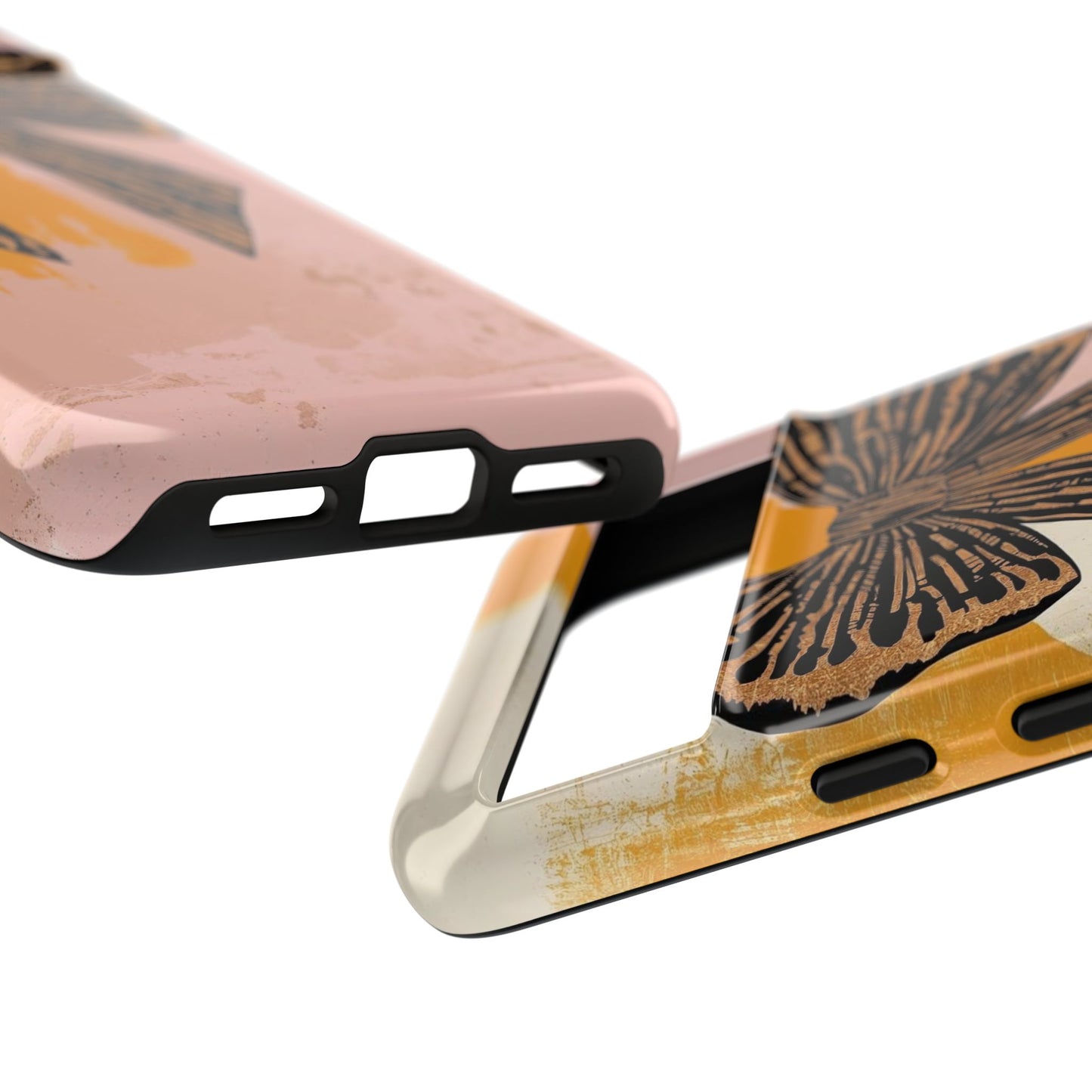 Bow Brushstroke Tough Phone Case — Pink & Mustard