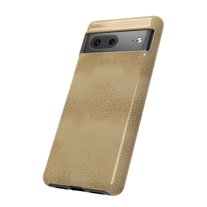 Tan Distressed Leather Texture Phone Case — Rugged Protective iPhone Cover