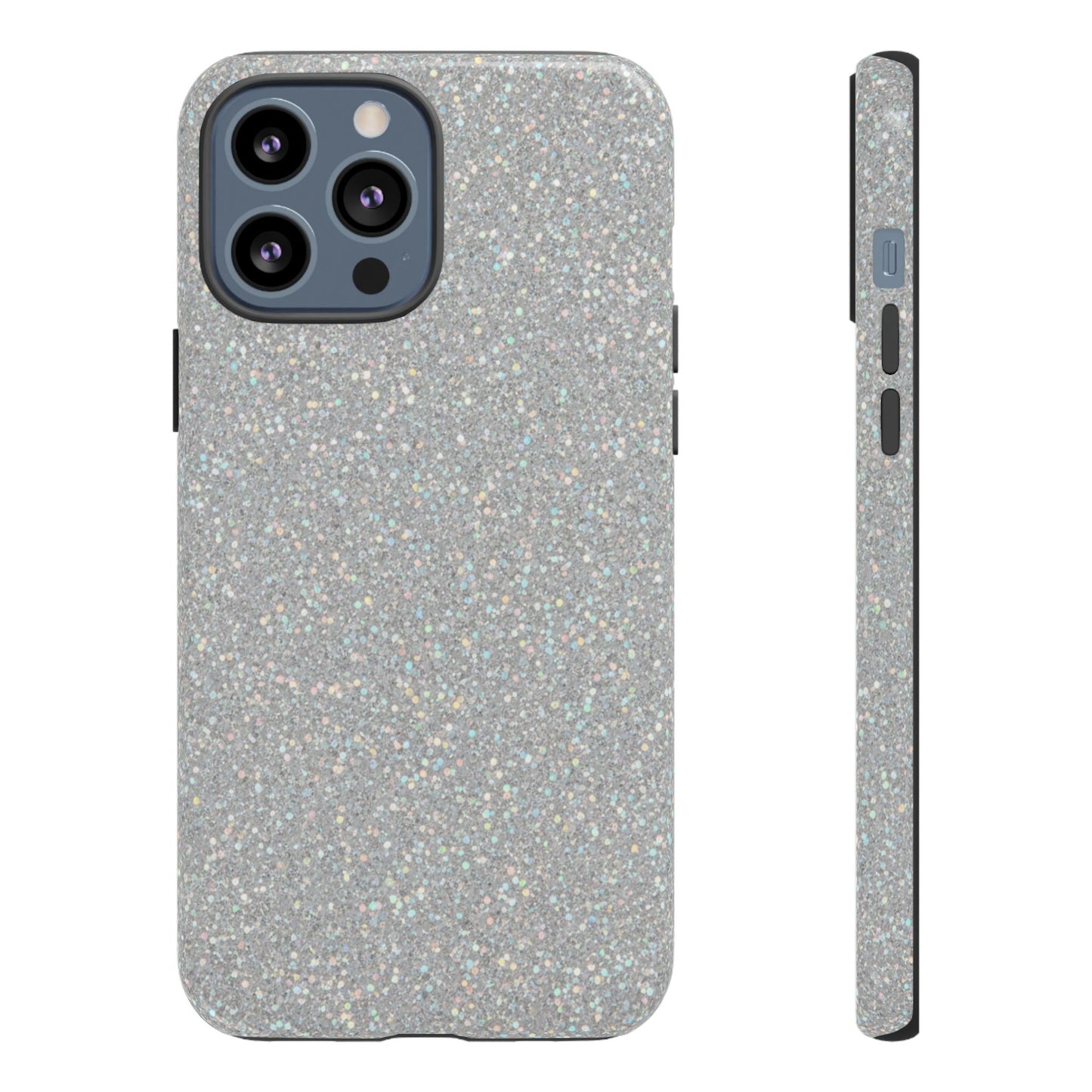 Glitter Silver Tough Phone Case — Sparkling Protective Phone Case