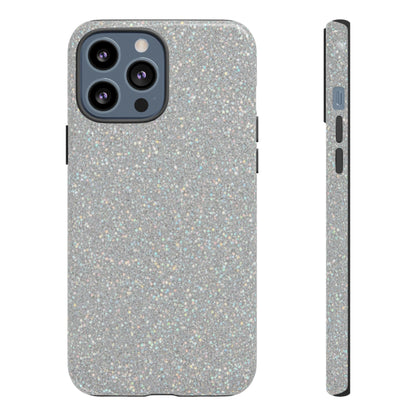 Glitter Silver Tough Phone Case — Sparkling Protective Phone Case