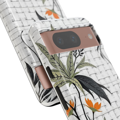 Floral Woven Tough Phone Case — Protective Botanical iPhone Cover