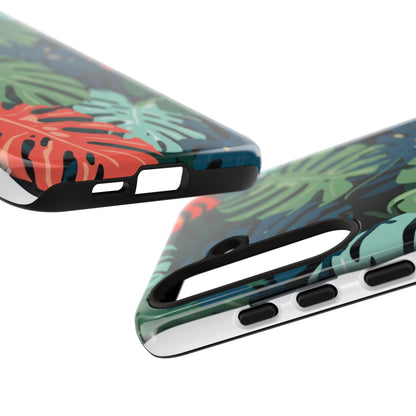 Tropical Monstera Phone Case — Colorful Leaf Protective Tough Case