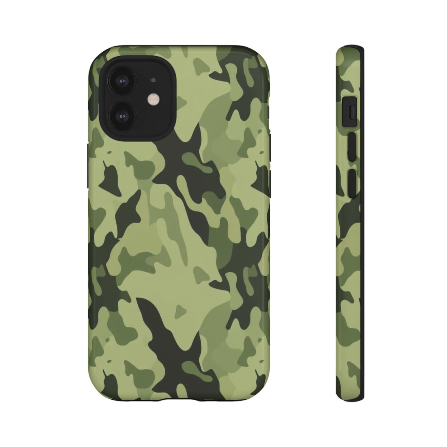 Camo Tough Phone Case — Military Green Protective iPhone Cover