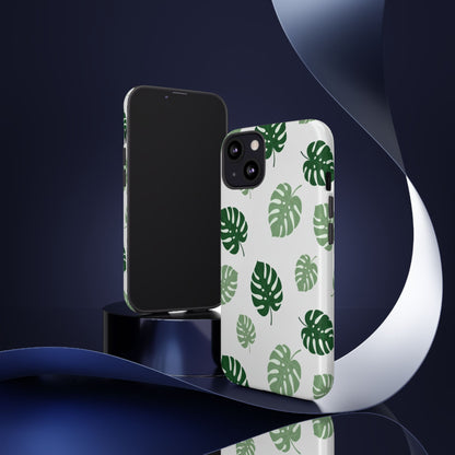Monstera Leaf Phone Case — Tropical Green Pattern Tough Case