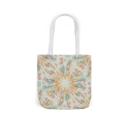 Boho Sunburst Canvas Tote Bag — Pastel Tie-Dye Beach & Market Bag