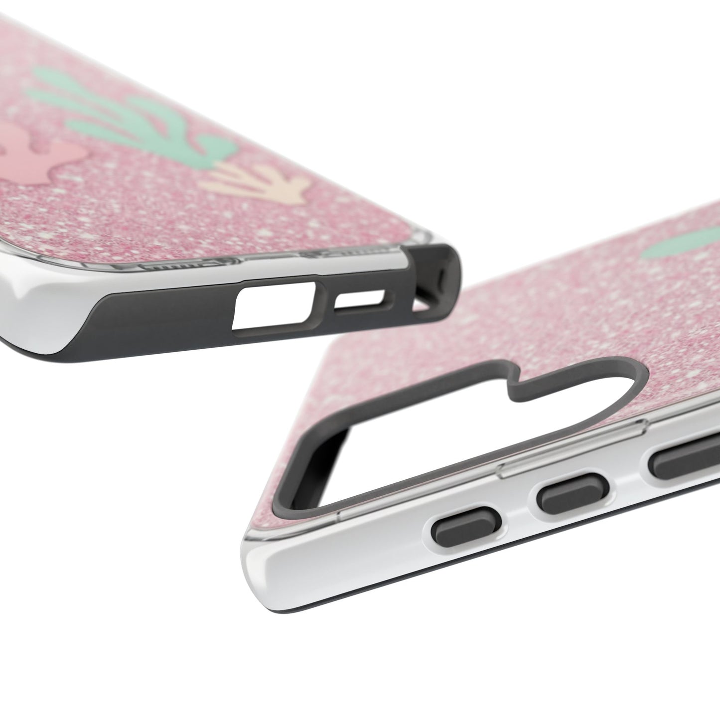 Pink Glitter Seaweed Tough Case - Sparkle Protective Phone Cover