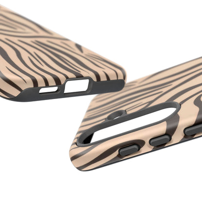 Zebra Stripe Tough Phone Case – Neutral Animal Print Protective Cover