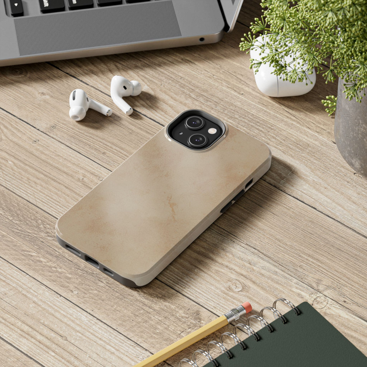 Tough Phone Case — Vintage Beige Marble Protective Phone Cover