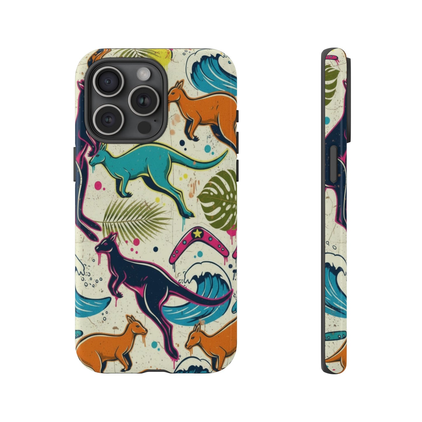Tough Cases — Colorful Surfing Kangaroo Phone Case